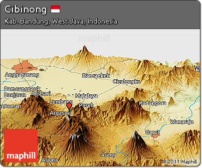 Physical Panoramic Map of Cibinong