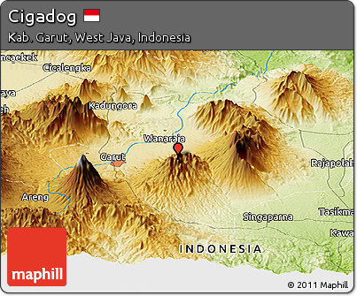 Physical Panoramic Map of Cigadog
