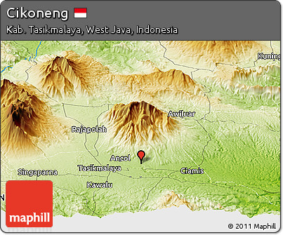 Physical Panoramic Map of Cikoneng