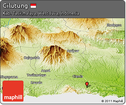Physical Panoramic Map of Cilutung