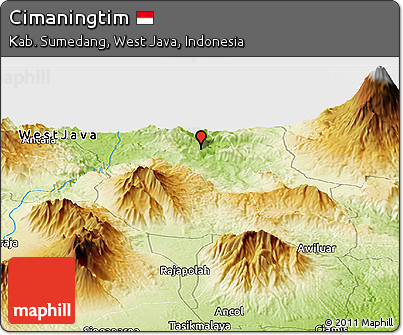 Physical Panoramic Map of Cimaningtim