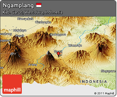 Physical Panoramic Map of Ngamplang
