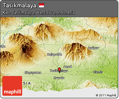 Physical Panoramic Map of Tasikmalaya