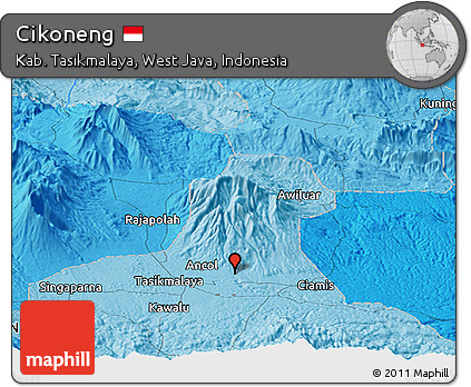 Political Panoramic Map of Cikoneng