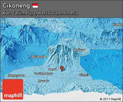 Political Panoramic Map of Cikoneng