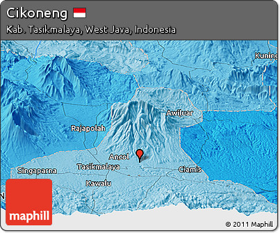 Political Panoramic Map of Cikoneng