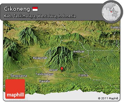 Satellite Panoramic Map of Cikoneng
