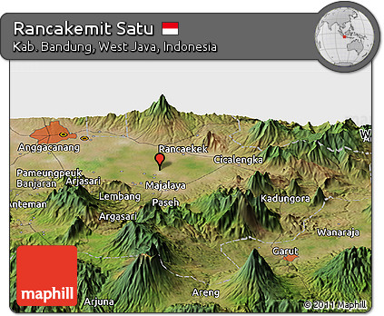 Satellite Panoramic Map of Rancakemit Satu