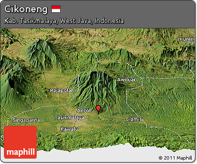 Satellite Panoramic Map of Cikoneng