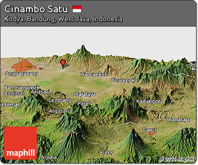 Satellite Panoramic Map of Cinambo Satu