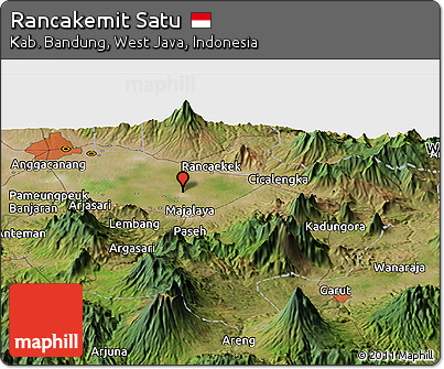 Satellite Panoramic Map of Rancakemit Satu