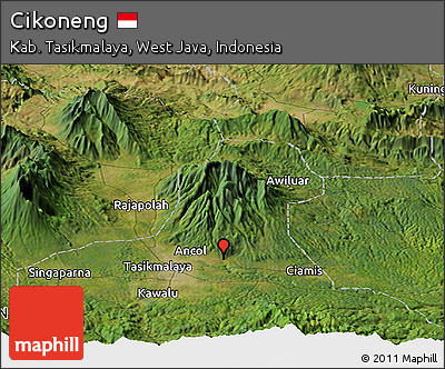 Satellite Panoramic Map of Cikoneng