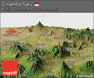 Satellite Panoramic Map of Cinambo Satu