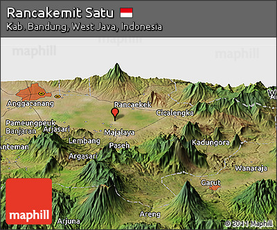 Satellite Panoramic Map of Rancakemit Satu