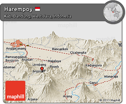 Shaded Relief Panoramic Map of Harempoy