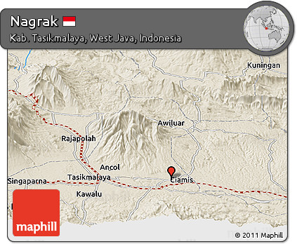 Shaded Relief Panoramic Map of Nagrak