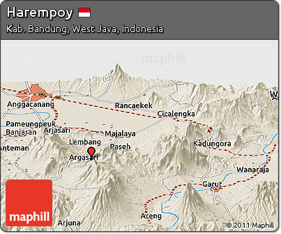 Shaded Relief Panoramic Map of Harempoy