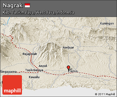 Shaded Relief Panoramic Map of Nagrak