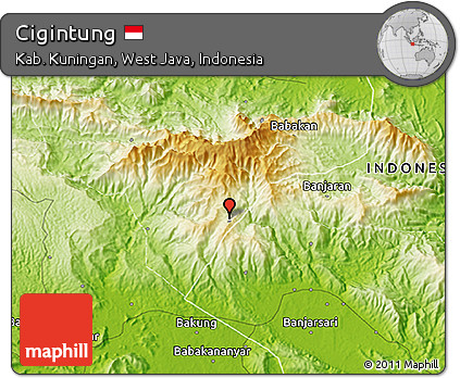 Physical 3D Map of Cigintung