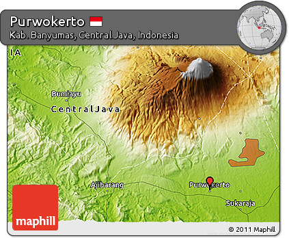 Physical 3D Map of Purwokerto