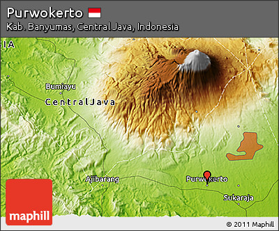 Physical 3D Map of Purwokerto