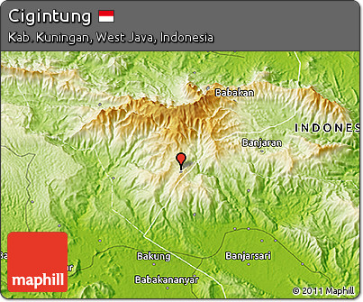 Physical 3D Map of Cigintung