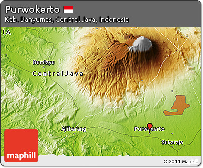 Physical 3D Map of Purwokerto