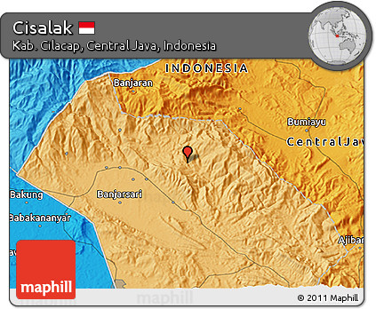 Political 3D Map of Cisalak
