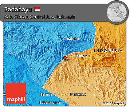 Political 3D Map of Sadahayu