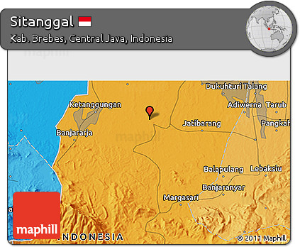 Political 3D Map of Sitanggal
