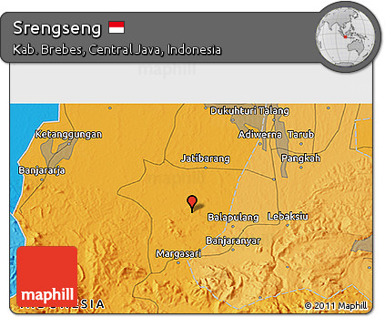 Political 3D Map of Srengseng