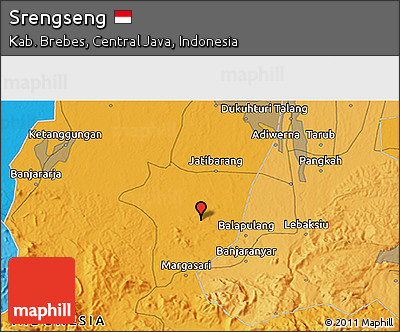 Political 3D Map of Srengseng