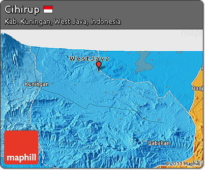 Political 3D Map of Cihirup