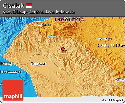 Political 3D Map of Cisalak