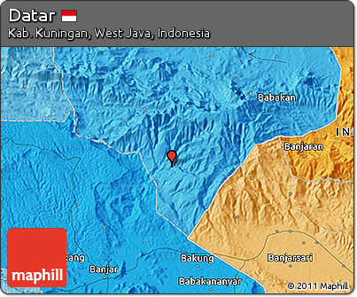 Political 3D Map of Datar