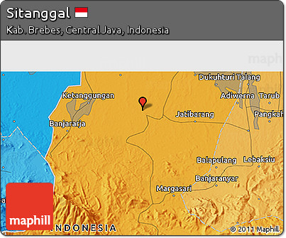 Political 3D Map of Sitanggal
