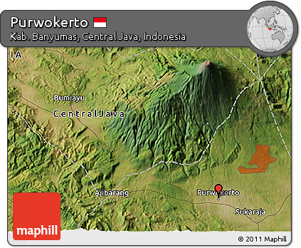 Satellite 3D Map of Purwokerto