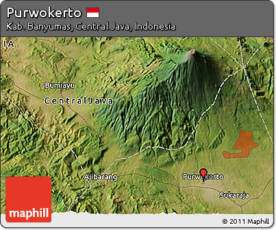 Satellite 3D Map of Purwokerto