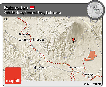 Shaded Relief 3D Map of Baturaden