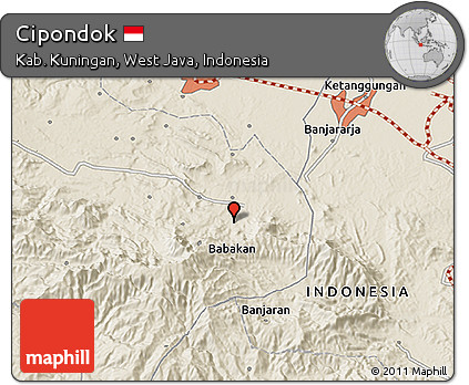 Shaded Relief 3D Map of Cipondok