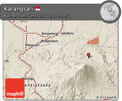 Shaded Relief 3D Map of Karangsari