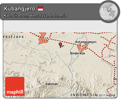 Shaded Relief 3D Map of Kubangjero