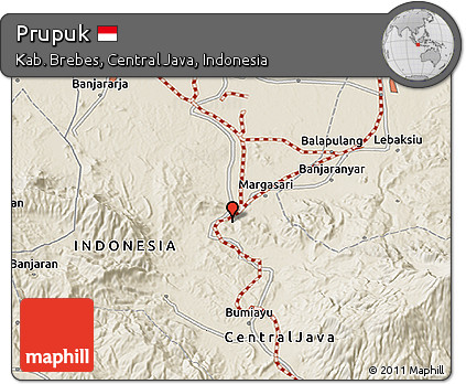 Shaded Relief 3D Map of Prupuk