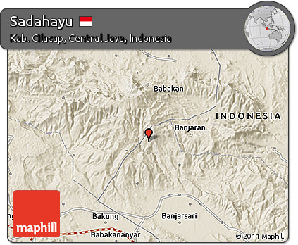 Shaded Relief 3D Map of Sadahayu
