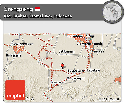 Shaded Relief 3D Map of Srengseng
