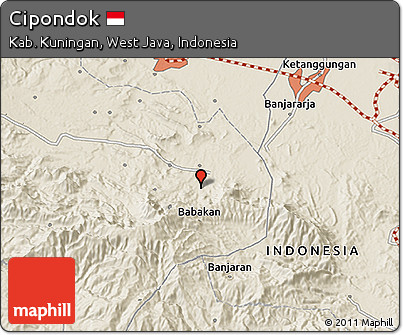 Shaded Relief 3D Map of Cipondok