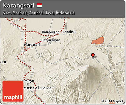 Shaded Relief 3D Map of Karangsari