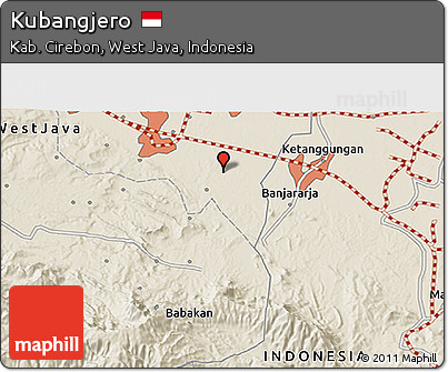 Shaded Relief 3D Map of Kubangjero