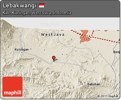 Shaded Relief 3D Map of Lebakwangi