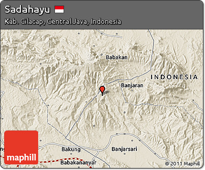 Shaded Relief 3D Map of Sadahayu